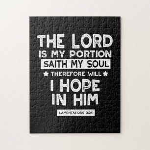 Puzzle Le Seigneur est ma part Lamentations 3 24 Citation