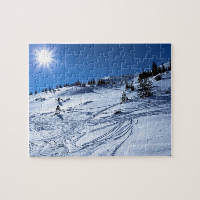 Puzzle Le soleil d'hiver de terre d'hiver (Horizontal)
