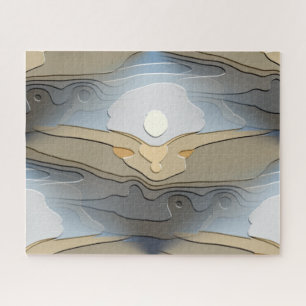 PUZZLE LE SOLEIL SUR LES COLLINES ABSTRAITES