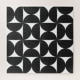 Puzzle Le style abstrait noir des années 60 motif sans so