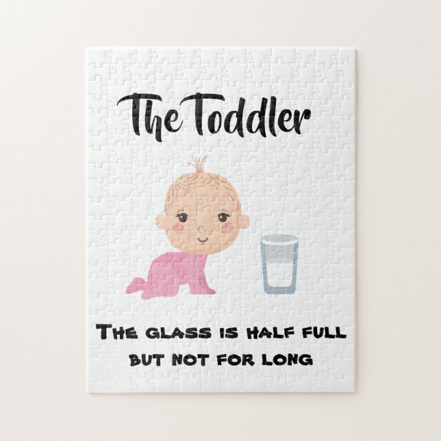 Puzzle Le Toddler - Verre si mi-plein mais pas pour longt (Vertical)