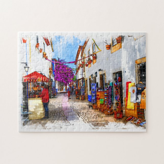 Puzzle Le Véritable Village Château Portugal-Obidos (Horizontal)
