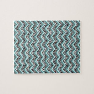 Puzzle Le verre taillé et le Teal foncé zigzaguent