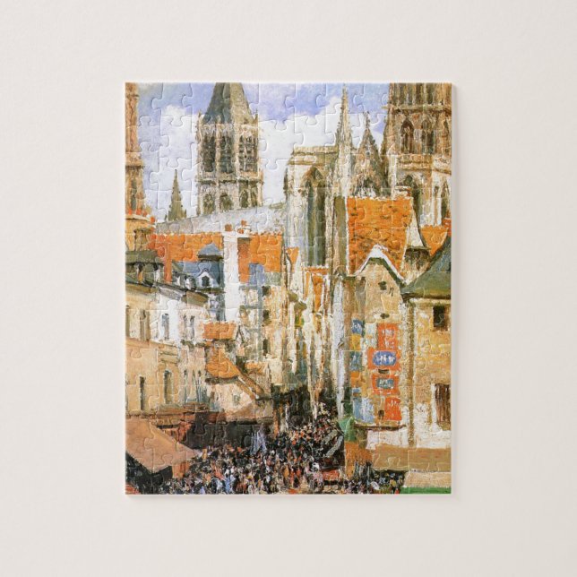 Puzzle Le vieux marché à Rouen par Camille Pissarro (Vertical)