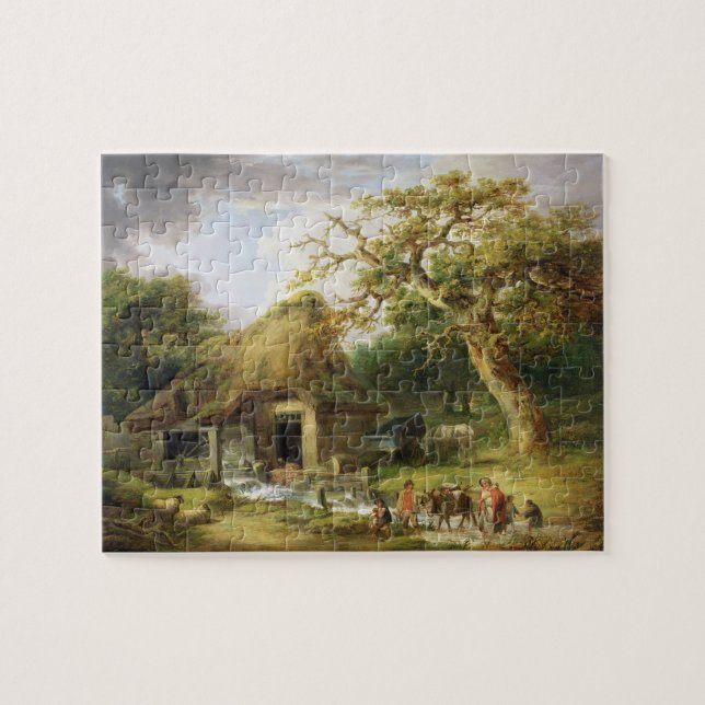 Puzzle Le vieux moulin à eau, 1790 (huile sur la toile) (Horizontal)