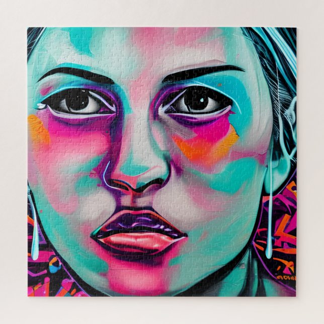 Puzzle Le visage et la larme des femmes peintes | Art Tur (Vertical)