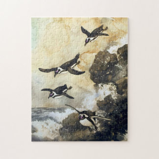 Puzzle Leap into the Sea - African Penguins, Japanese Art