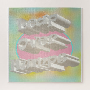Puzzle Leap Over Humps art design brumeux pastels et blan