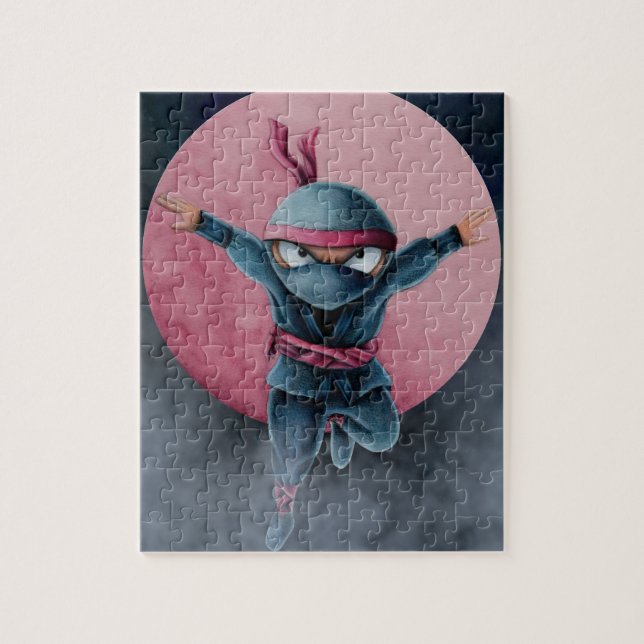 Puzzle Leaping Ninja Red Moon (Vertical)