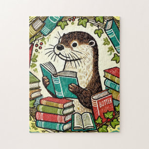 Puzzle Lecture Otter Bookish Illustration Lecteurs