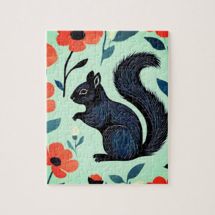 Puzzle L'écureuil fleur de printemps Art