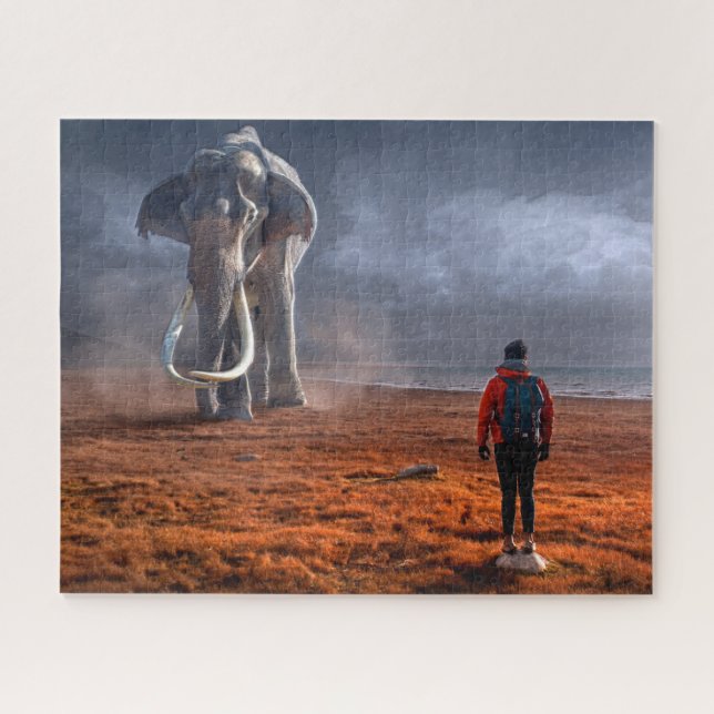 Puzzle L'éléphant d'Imaginaire et l'homme (Horizontal)