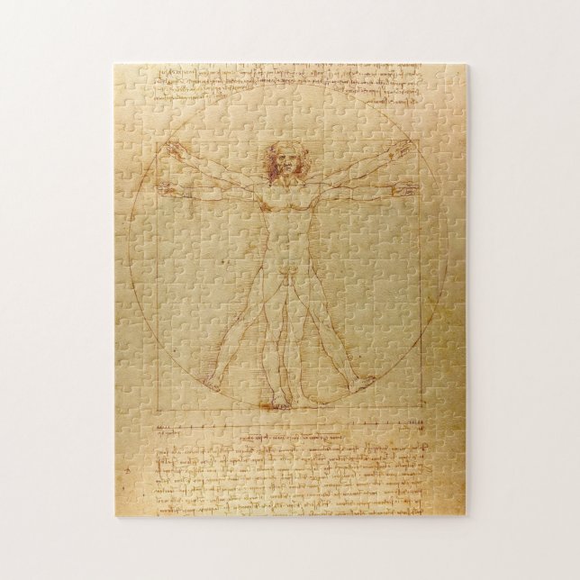 Puzzle Leonardo Da Vinci, Homme Vitruvien, Ratio D'Or (Vertical)