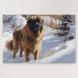 Puzzle Leonberger Laissez Tomber la Neige Noël
