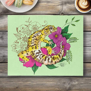 Puzzle Léopard jaune Gecko Vert