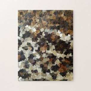 Puzzle Leopard Style Brown Black Square