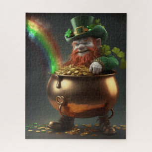 Puzzle Leprechaun Trouve Pot D'Or Sous Arc En Ciel
