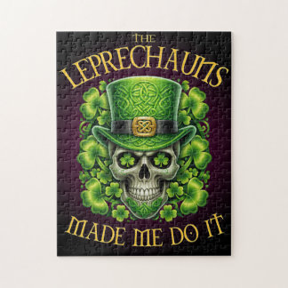 Puzzle Leprechauns Made Me Do It Skull St Patrics Day