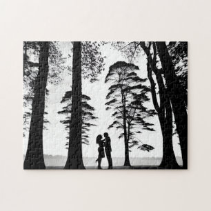 Puzzle Les amateurs de silhouette en Forêt Noire et Blanc