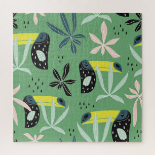 Puzzle Les animaux de la jungle, les éléments tropicaux,