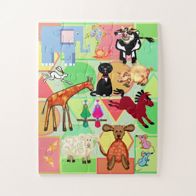 Puzzle Les animaux mignons enfants (Vertical)
