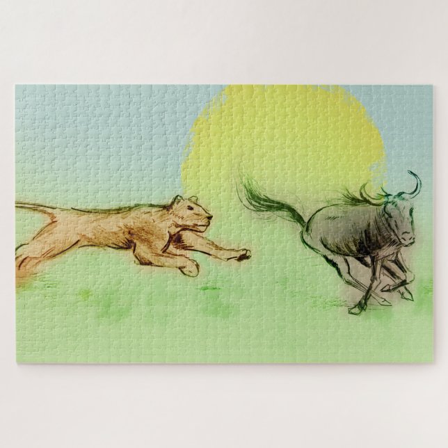 Puzzle Les animaux sauvages chassent dans la nature - Lio (Horizontal)