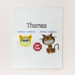 Puzzle Les casse-croûtes avant et après les félins ne pan