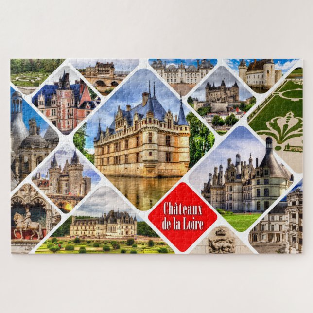 Puzzle Les châteaux de la vallée de la Loire. Collage. (Horizontal)