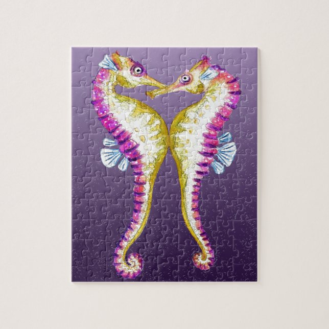 Puzzle Les chevaux de mer baisent le violet (Vertical)