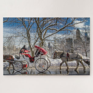 Puzzle Les Chevaux de transport dans la neige de Central 