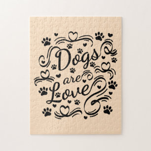 Puzzle Les Chiens Sont Des Pâtes D'Amour Et La Typographi