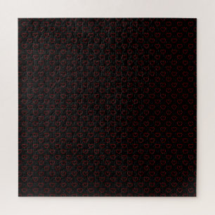 Puzzle Les Coeurs à poitrine rouge Motif sur le noir, di