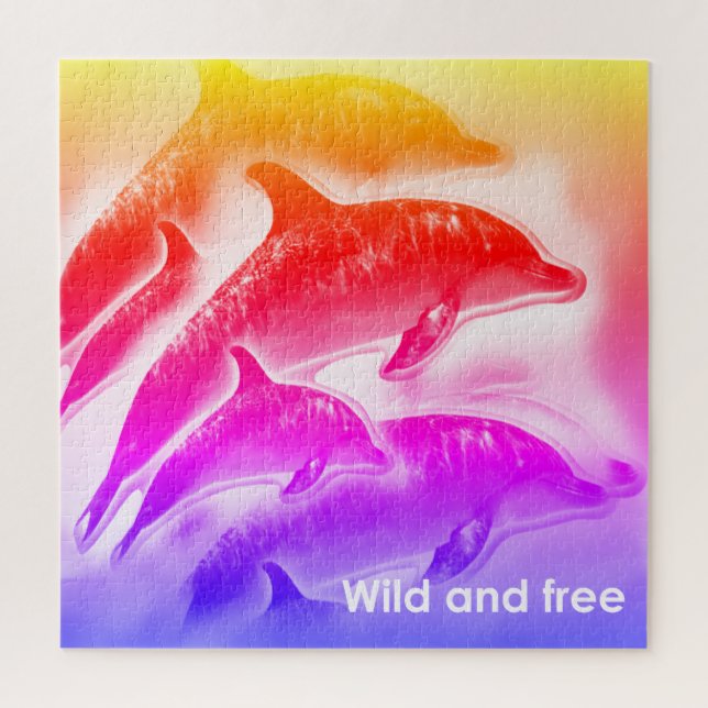 Puzzle Les dauphins dans un arc-en-ciel (Vertical)