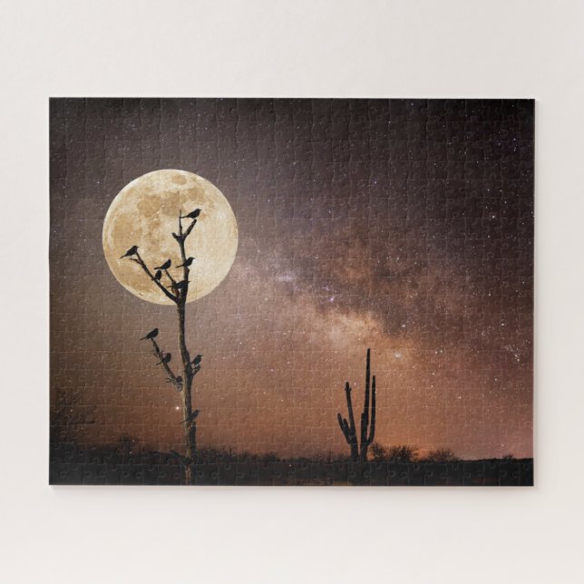 Puzzle Les déserts | Cactus Saguaro avec oiseaux dans le  (Horizontal)