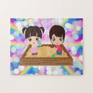 PUZZLE LES ENFANTS EN TEMPS DE JEUX SANDBOX