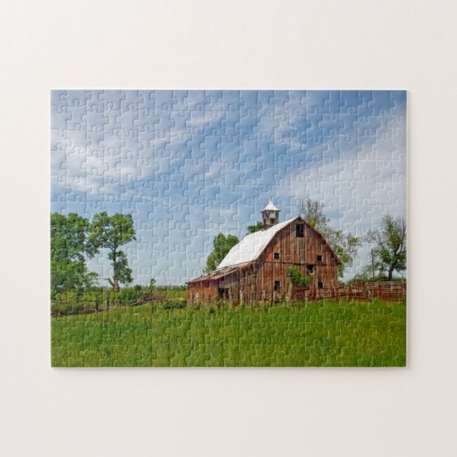 Puzzle Les Etats-Unis, le Kansas. Vieille grange rouge (Horizontal)