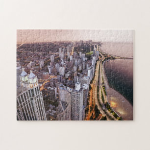 Puzzle Les Etats-Unis, l'Illinois, Chicago, vue aérienne