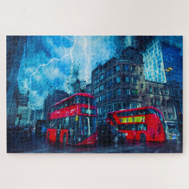 Puzzle Les Fameux Bus Red London. (Horizontal)