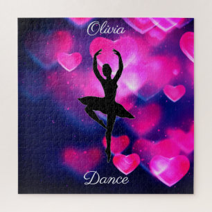Puzzle Les filles dansent Coeurs flottants roses et viole