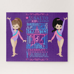 Puzzle Les filles gymnastiques compétences Mots de la gym