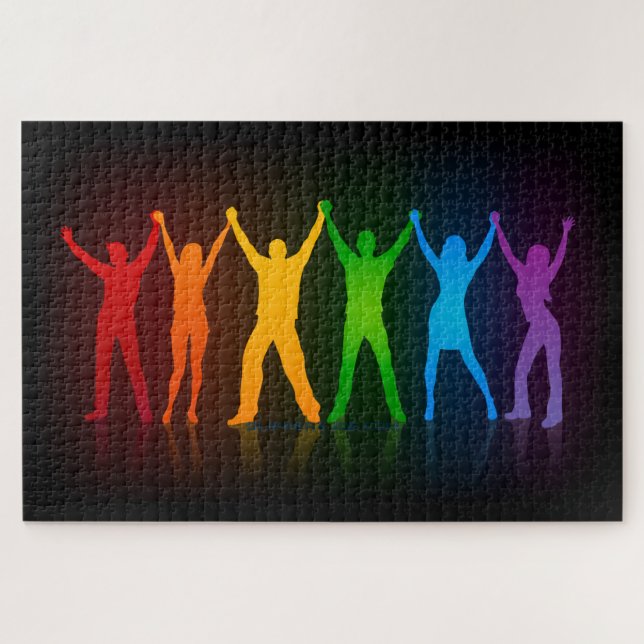 Puzzle Les gens du groupe de SlipperyJoe se tenant la mai (Horizontal)