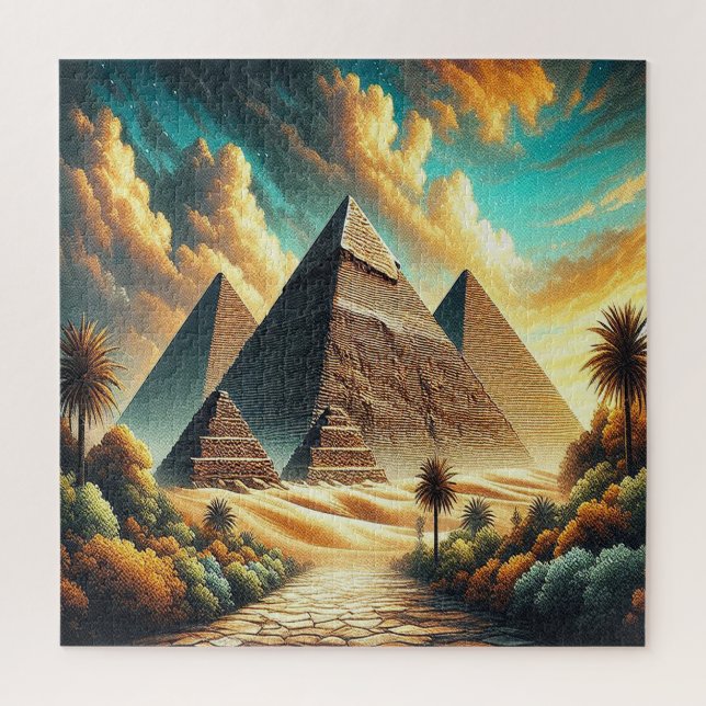 Puzzle Les grandes pyramides de Gizeh Egypt Travel (Vertical)
