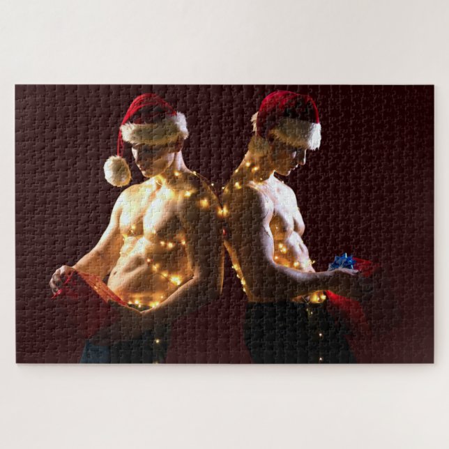 Puzzle Les hommes torse nu de SlipperyJoe, Noël (Horizontal)