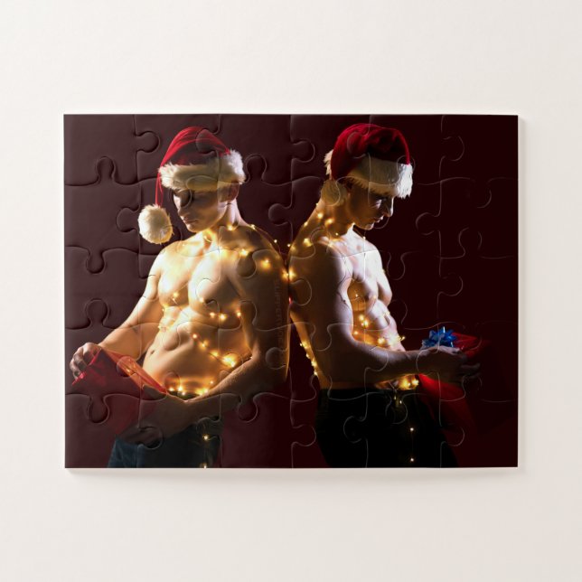 Puzzle Les hommes torse nu de SlipperyJoe, Noël (Horizontal)