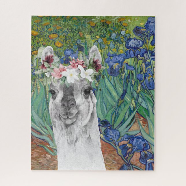Puzzle Les iris et la lama fantaisie de Van Gogh (Vertical)