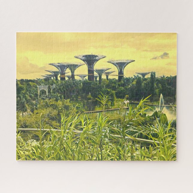 Puzzle Les jardins de Singapour dans la baie (Horizontal)