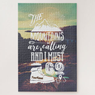 Puzzle Les montagnes appellent la typographie votre photo