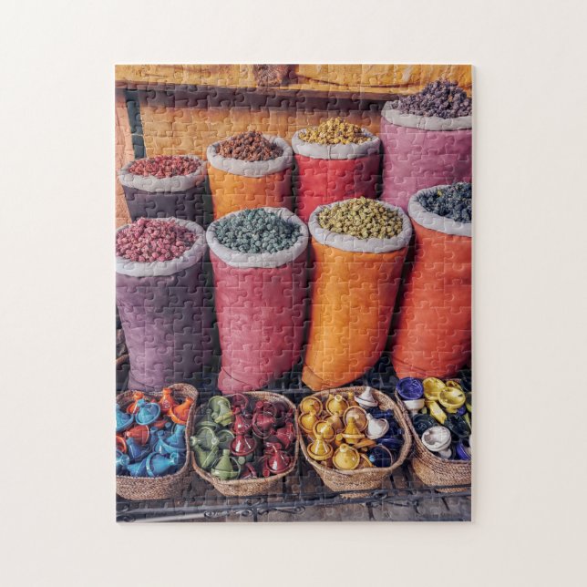 Puzzle Les noix de couleur Le marché Marrakech, Maroc (Vertical)