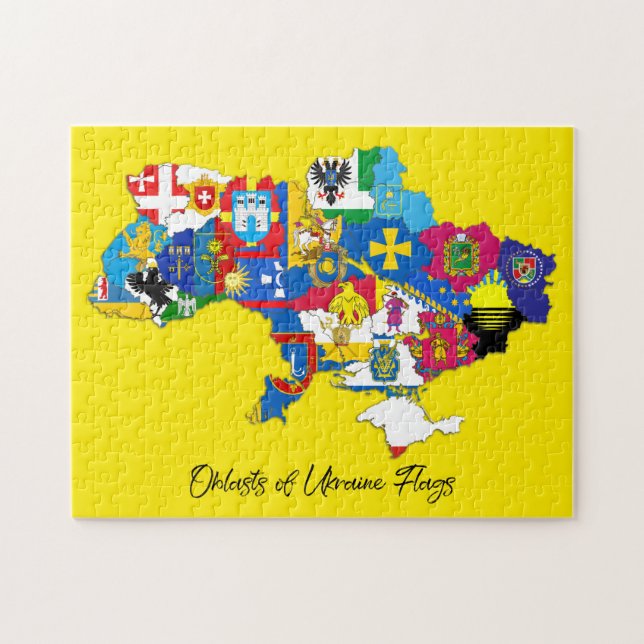 Puzzle Les Oblastes d'Ukraine Drapeaux Carte de l'éducati (Horizontal)
