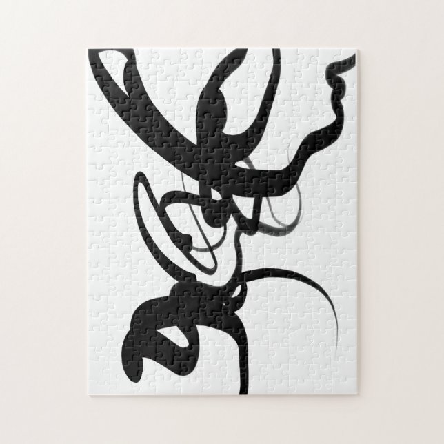 Puzzle Les Plongeurs : Noir Abstrait et Blanc (Vertical)